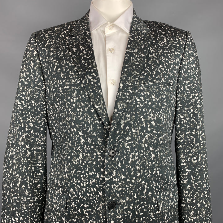 CALVIN KLEIN COLLECTION Taille 44 Manteau de sport en coton mélangé imprimé noir et blanc