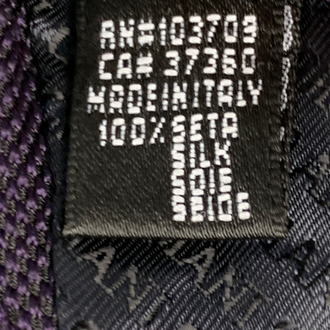 GIORGIO ARMANI Purple Black Textured Silk Tie