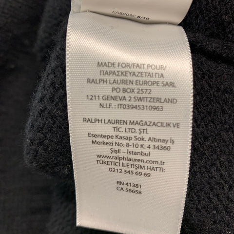 POLO by RALPH LAUREN Size M Black Brown Knit Wool Crew-Neck Sweater