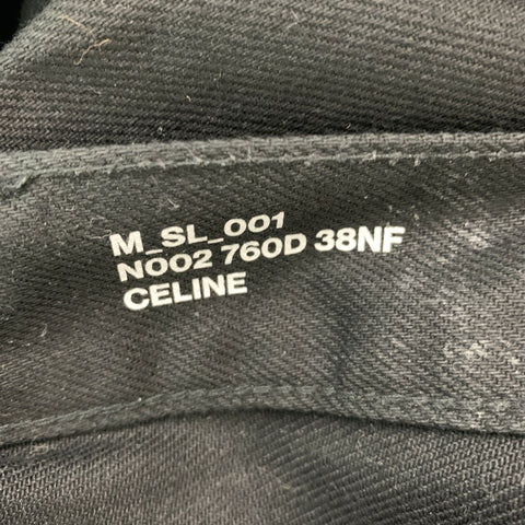 CELINE Size 34 Black Solid Cotton Zip Fly Jeans