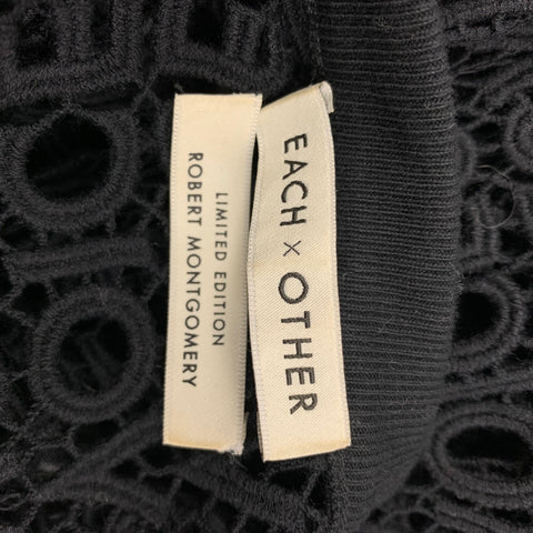 EACH OTHER x Robert Montgomery Size S Black Cotton See Through Long Sleeve Casual Top