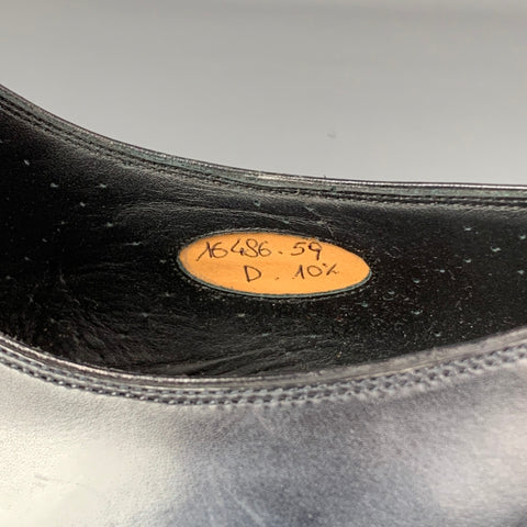 SANTONI Size 11.5 Charcoal Antique Leather Monk Strap Loafers