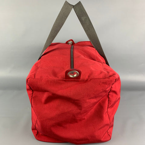PRADA Red Slate Nylon Rectangle Duffle Bag