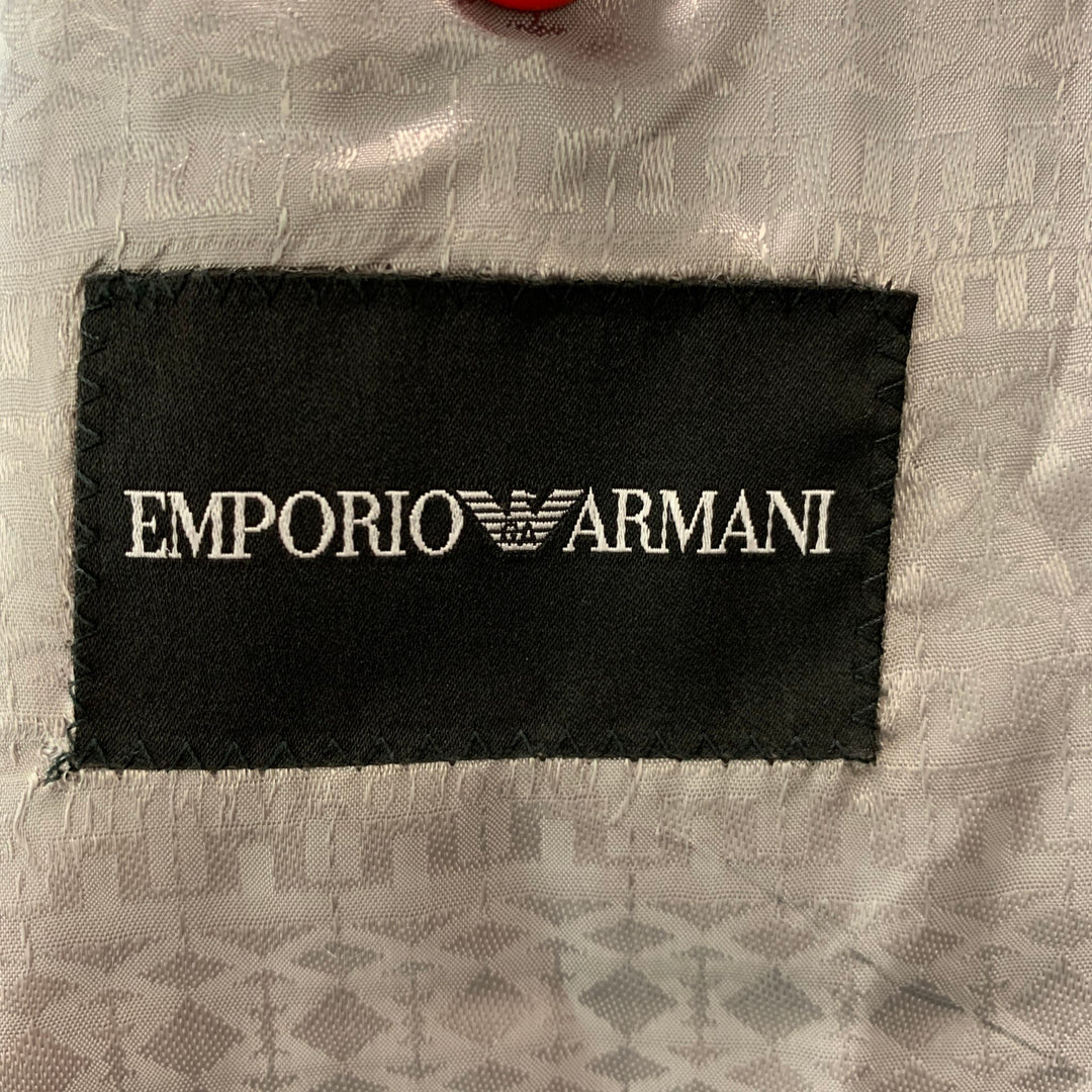 EMPORIO ARMANI Talla 42 Traje con solapa de muesca de lana lisa color topo