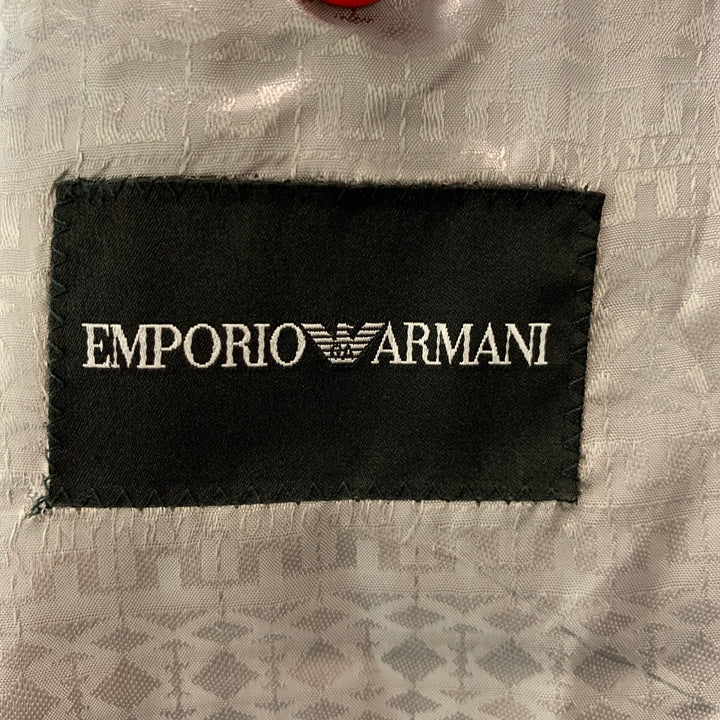 EMPORIO ARMANI Talla 42 Traje con solapa de muesca de lana lisa color topo