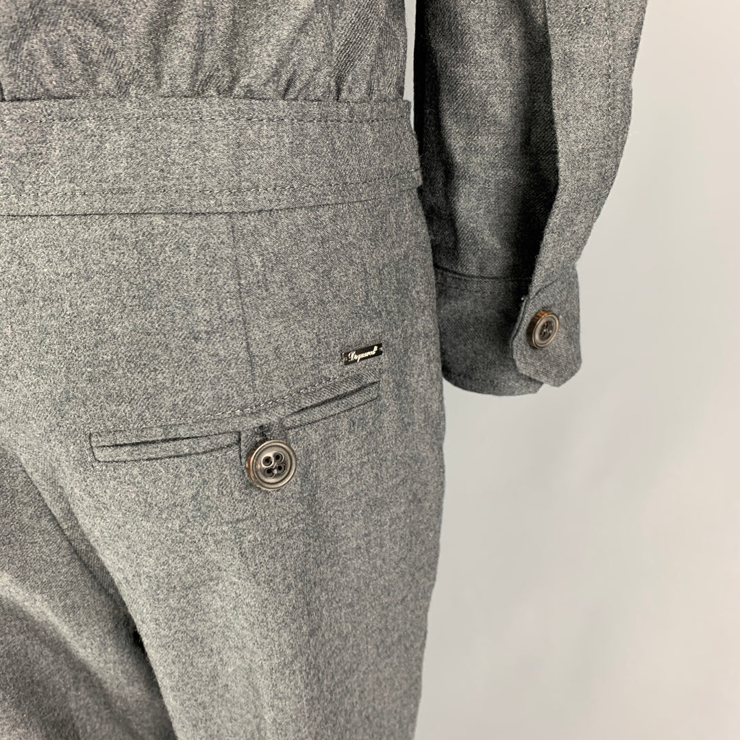DSQUARED2 Combinaison ceinturée en laine gris foncé taille 10