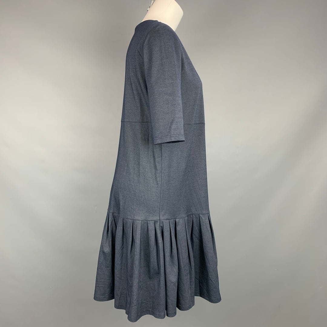 WEEKEND by MAX MARA Vestido evasé de manga corta plisado azul marino talla M