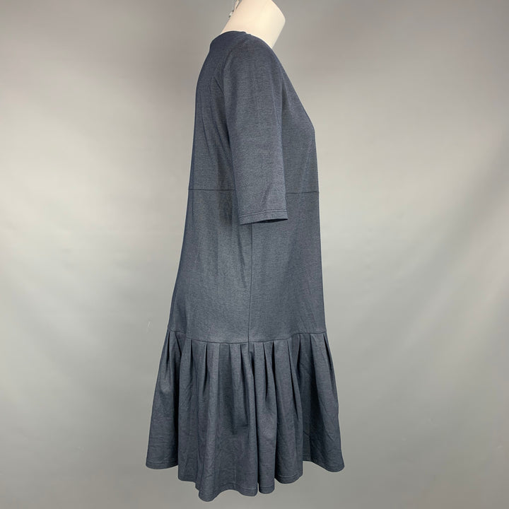 WEEKEND by MAX MARA Vestido evasé de manga corta plisado azul marino talla M
