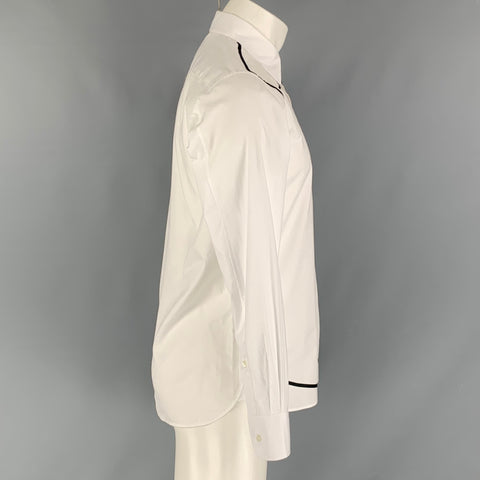 TSUMORI CHISATO Size S Black &  White Solid Cotton Button Up  Long Sleeve Shirt