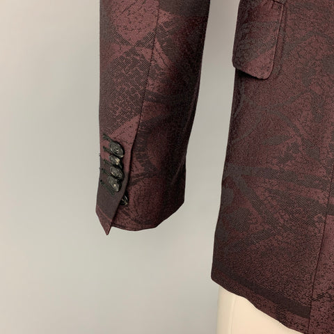 VIVIENNE WESTWOOD MAN Size 36 Burgundy Brown Jacquard Wool Sport Coat