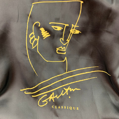 JEAN PAUL GAULTIER CLASSIQUE Talla 38 Traje cruzado de lana negro con solapa de pico
