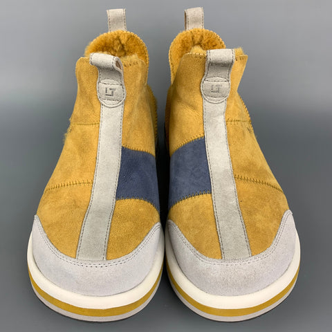 DECKER Taille 10 Bottes à enfiler en peau de mouton jaune et gris