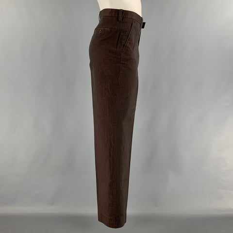 ETRO Size 36 Brown Cotton Blend Zip Up Dress Pants