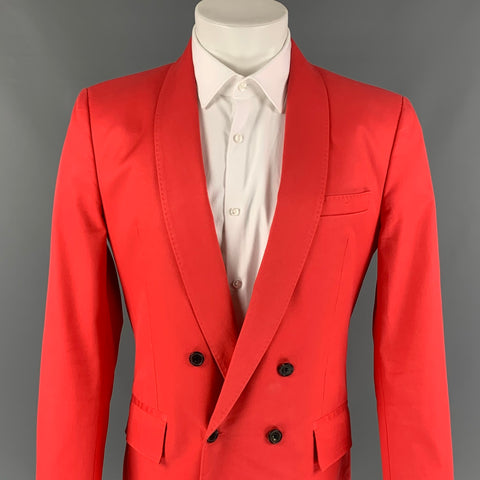 DSQUARED2 Size 38 Orange Cotton Shawl Collar Sport Coat