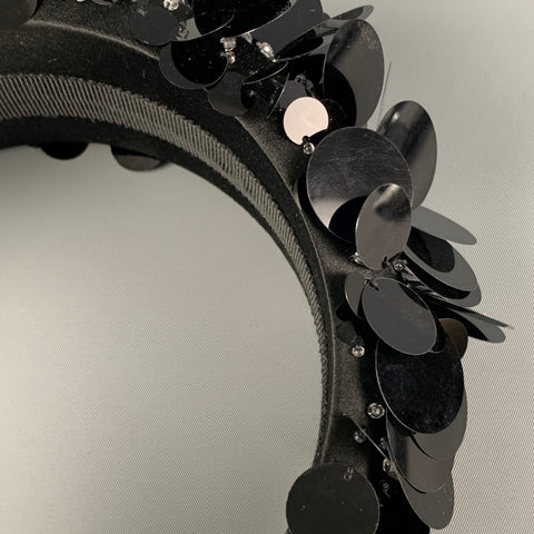 PRADA Bandeau à paillettes en soie noire