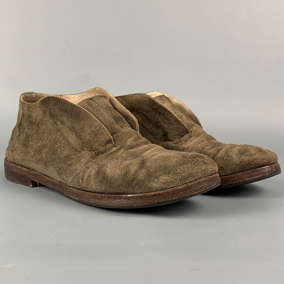 MARSELL Size 7 Brown Suede Distressed Flats