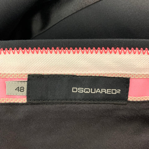 DSQUARED2 Size 32 Black Cotton Silk Tuxedo Dress Pants