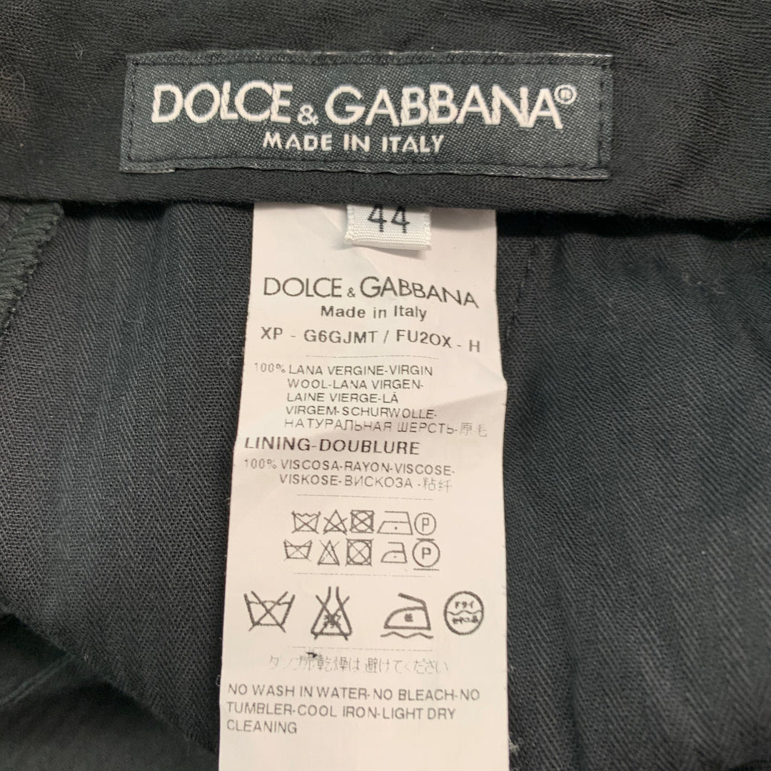 DOLCE & GABBANA Size 28 Black Wool Tuxedo Dress Pants