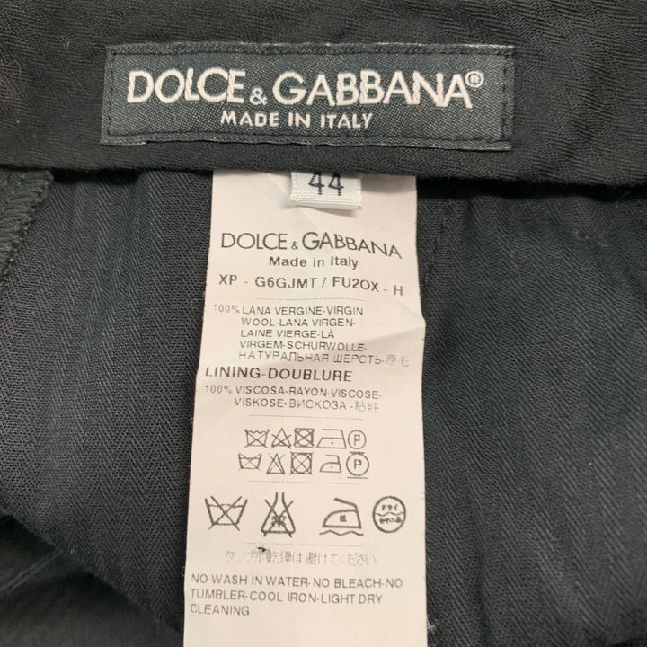 DOLCE & GABBANA Size 28 Black Wool Tuxedo Dress Pants