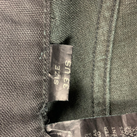 ISAAC SELLAM Size 33 Black Canvas Button Fly Casual Pants