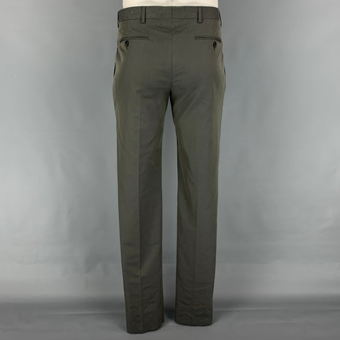 TONELLO Size 42 Slate Cotton Blend Notch Lapel Suit