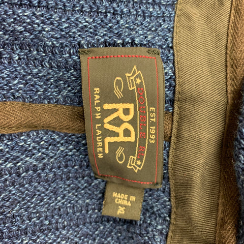 RRL by RALPH LAUREN Size XL Blue Knitted Snaps Vest