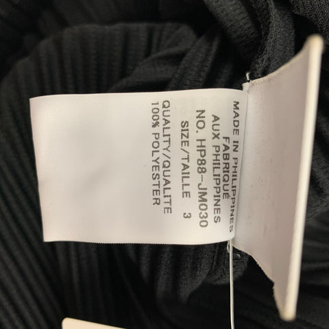 ISSEY MIYAKE HOMME PLISSE Size L Black Pleated Polyester Short Sleeve Shirt