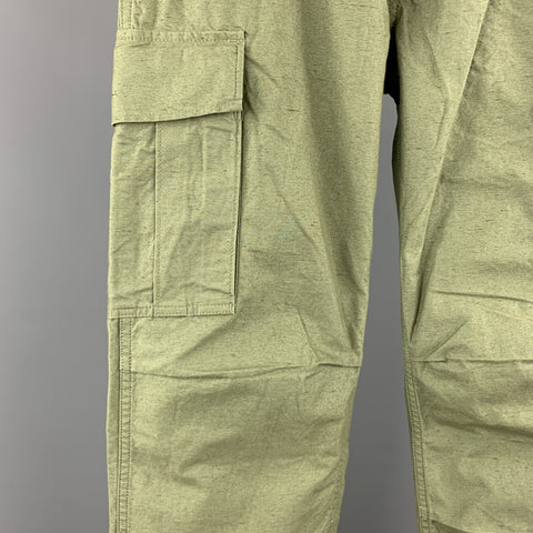 JOURNAL STANDARD Size L Olive Solid Cotton Cargo Casual Pants