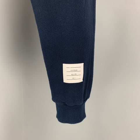 THOM BROWNE Size L Navy White Stripe Cotton Sweatpants Casual Pants