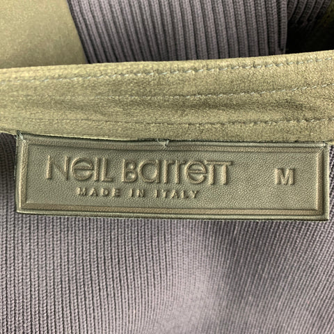 NEIL BARRETT Size M Charcoal Grey Sheep Skinny Fit Leather Jacket