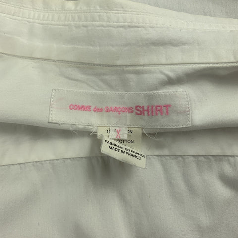 COMME des GARCONS SHIRT Size 10 White Cotton Button Up Blouse