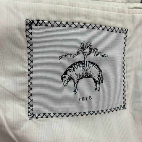 BLACK FLEECE Taille 38 Gris Marine Blanc Plaid Laine Notch Revers Costume