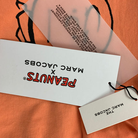 MARC JACOBS x PEANUTS Size M Orange Black Graphic Cotton Crew-Neck T-shirt