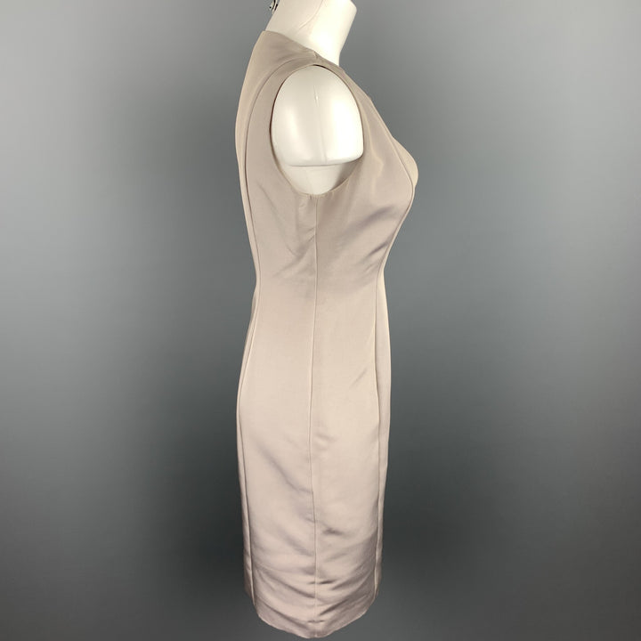 GUCCI Size 4 Gray Silk / Nylon Sleeveless Shift Dress