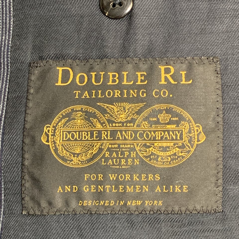 RRL by RALPH LAUREN Size 44 Indigo Pinstripe Cotton Peak Lapel Sport Coat
