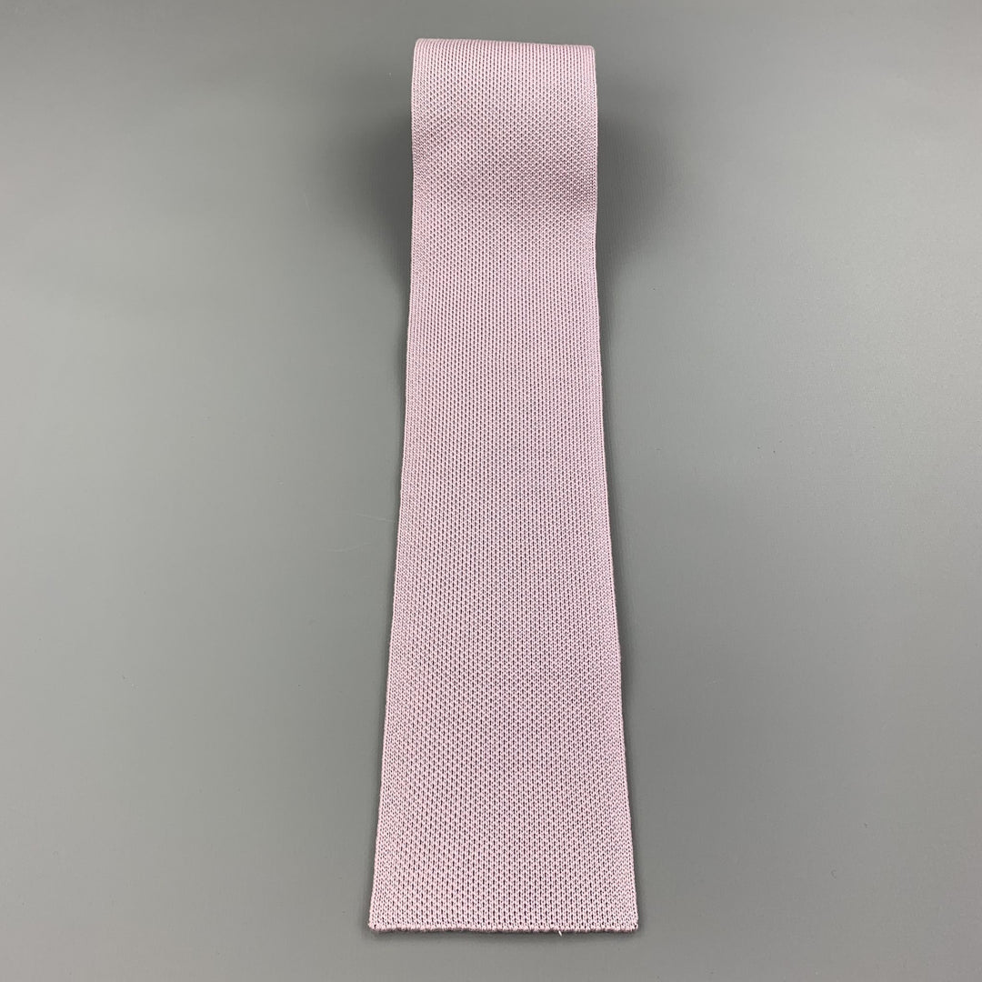 HERMES Pastel Lavender Woven Silk Tie