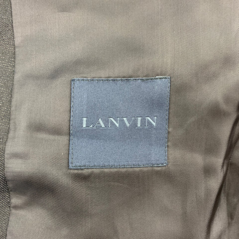 LANVIN Taille 40 Manteau de sport à col châle en mélange de laine scintillante noir et argent