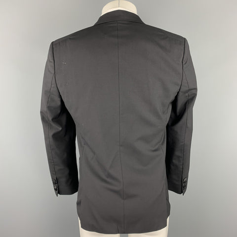 HUGO BOSS Size 38 Short Black Wool Peak Lapel Tuxedo Suit