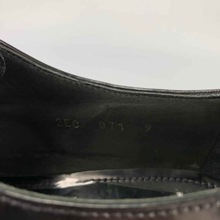 PRADA Taille 10 Chaussures habillées à lacets en cuir noir