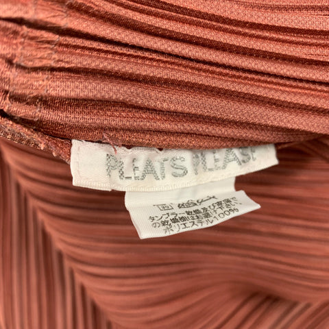PLEATS PLEASE by ISSEY MIYAKE Size M Pink Mauve Pleated Zip Up Casual Top