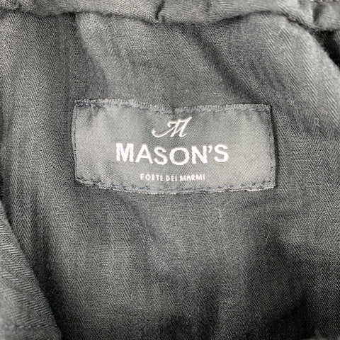 MASON'S Size 34 Black Wool Blend Elastic Waistband Casual Pants