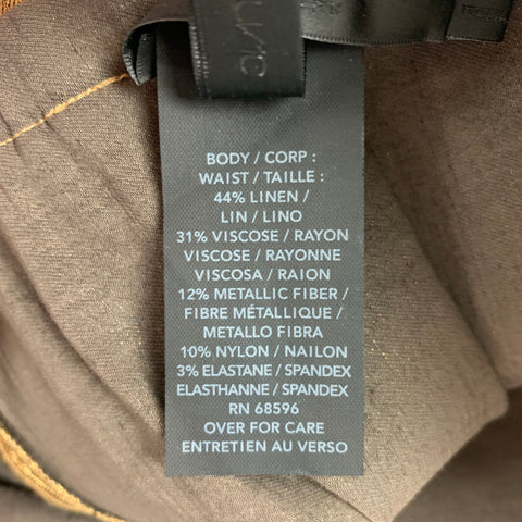 DONNA KARAN Taille 6 Jupe crayon en mélange de lin doré