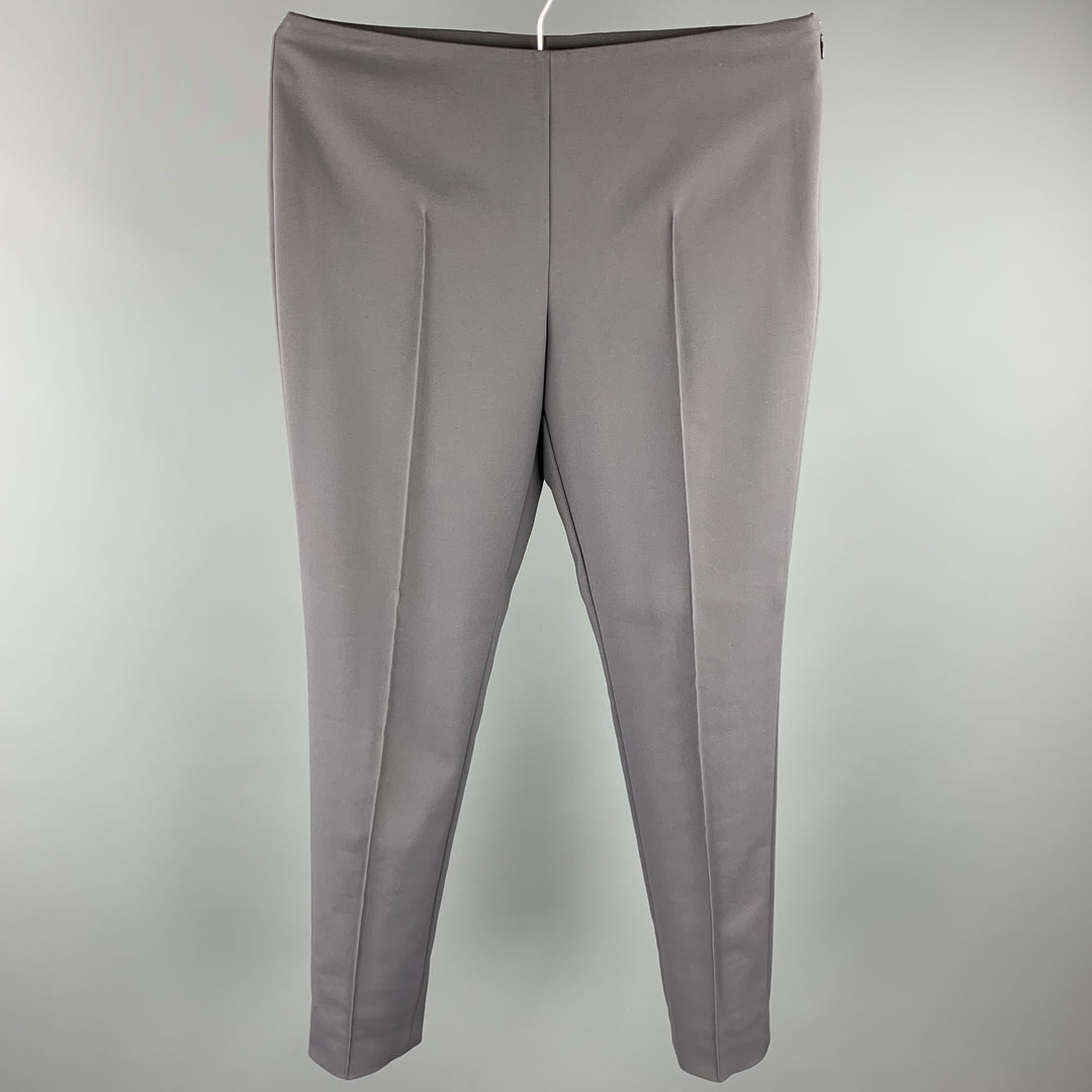 AKRIS Size 6 Grey Cotton Blend Side Zipper Dress Pants
