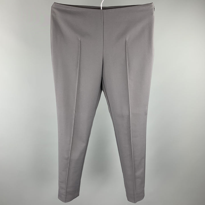 AKRIS Size 6 Grey Cotton Blend Side Zipper Dress Pants