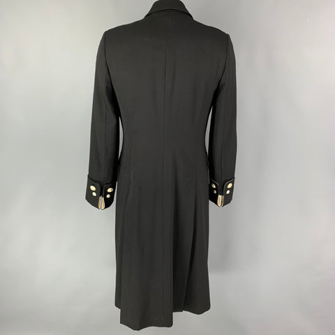 PAUL SMITH Size L Black Wool Double Breasted Coat