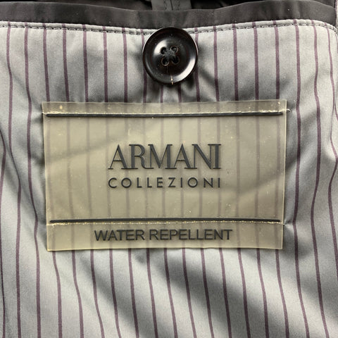 ARMANI COLLEZIONI Size M Black Polyester Water Repellent Raincoat