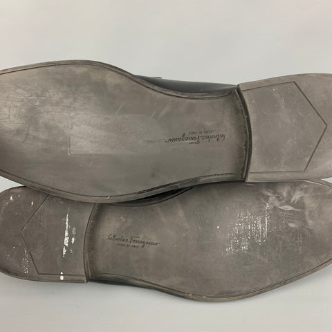 SALVATORE FERRAGAMO Size 12 Black Leather Horsebit Loafers
