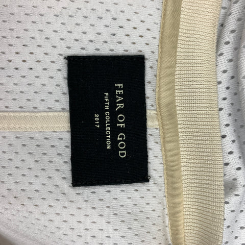 FEAR OF GOD Manuel Fifth Collection Size L/XL White Polyester / Silk Jersey Oversized T-shirt