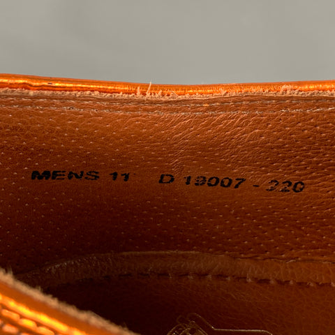 FLORSHEIM for DUCKIE BROWN Size 11 Copper Metallic Leather Wingtip Lace Up Shoes