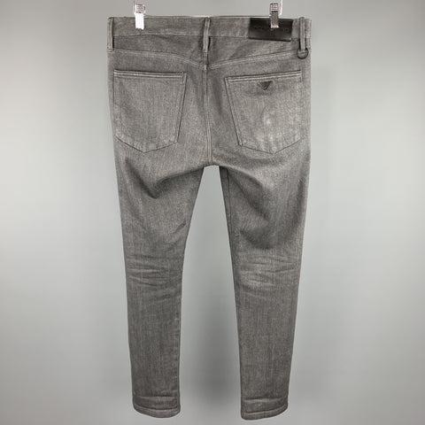 EMPORIO ARMANI Taille 32 x 32 Jean en coton anthracite avec braguette zippée